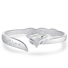 Damen Modische Fox Sterling Silber Cuff Armband Geschenk für Sie